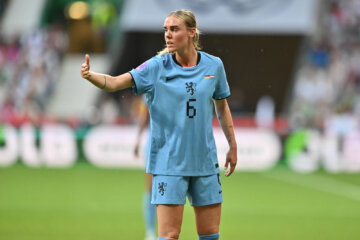 Jill Roord tijdens het duel tussen Duitsland en de OranjeLeeuwinnen