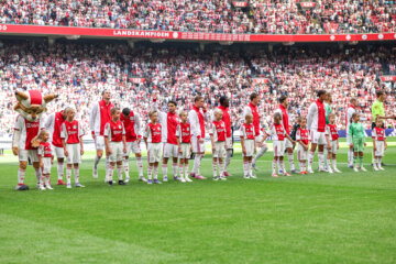 Spelers van Ajax voor het duel met Telstar