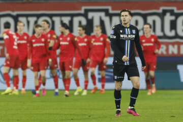 Ringo Meerveld baalt van een treffer van FC Twente
