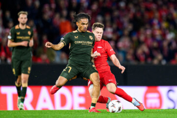 Alonzo Engwanda in het duel met SK Brann