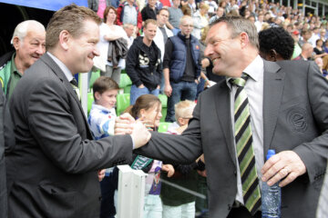 Hans Nijland en Ron Jans in hun tijd bij FC Groningen