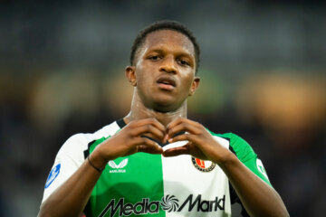 Givairo Read na zijn doelpunt voor Feyenoord