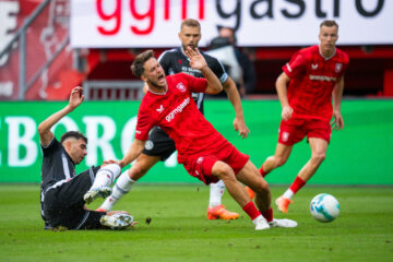 Ricky van Wolfswinkel gaat neer tegen Udinese