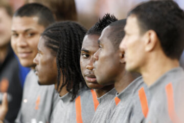 Hedwiges Maduro, Georginio Wijnaldum, Eljero Elia, Edson Braafheid en Khalid Boulahrouz