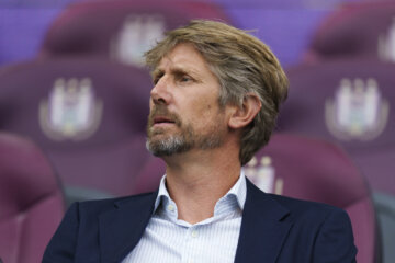 Edwin van der Sar in het stadion van Anderlecht