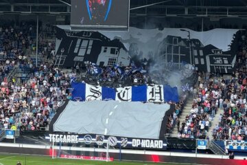 Een spandoek van SC Heerenveen