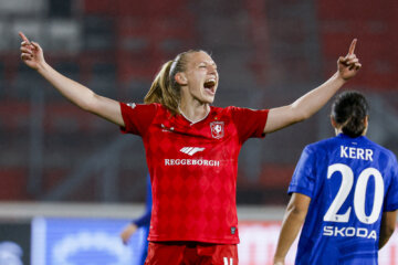 Lieske Carleer na het gelijkspel tegen Chelsea