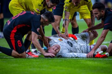 Marc Andre ter Stegen geblesseerd op de grond