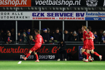 Daan Rots na zijn treffer tegen SV Spakenburg