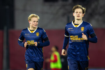 Harrie Kuster na zijn goal tegen Jong Ajax