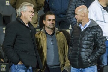 Erik ten Hag met Marc Overmars