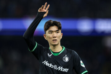 Hwang in de Champions League-wedstrijd tussen Manchester City en Feyenoord
