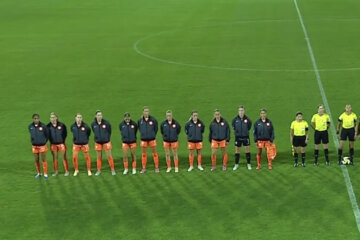 De speelsters van Oranje O17 op het WK Onder 17