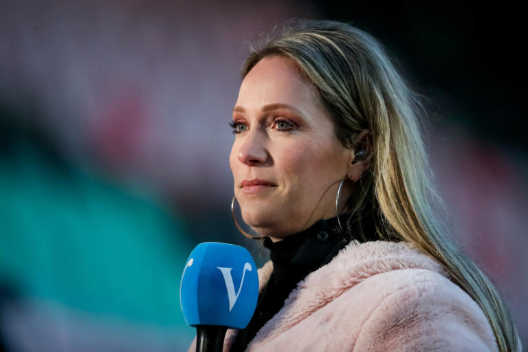 Hélène Hendriks aan het werk voor Veronica
