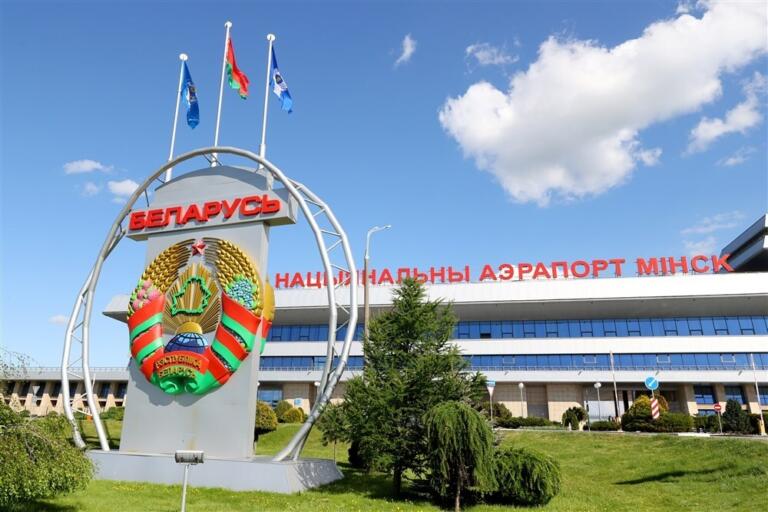 Het vliegveld van Minsk in Wit-Rusland