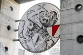 Het logo van Ajax in de Arena