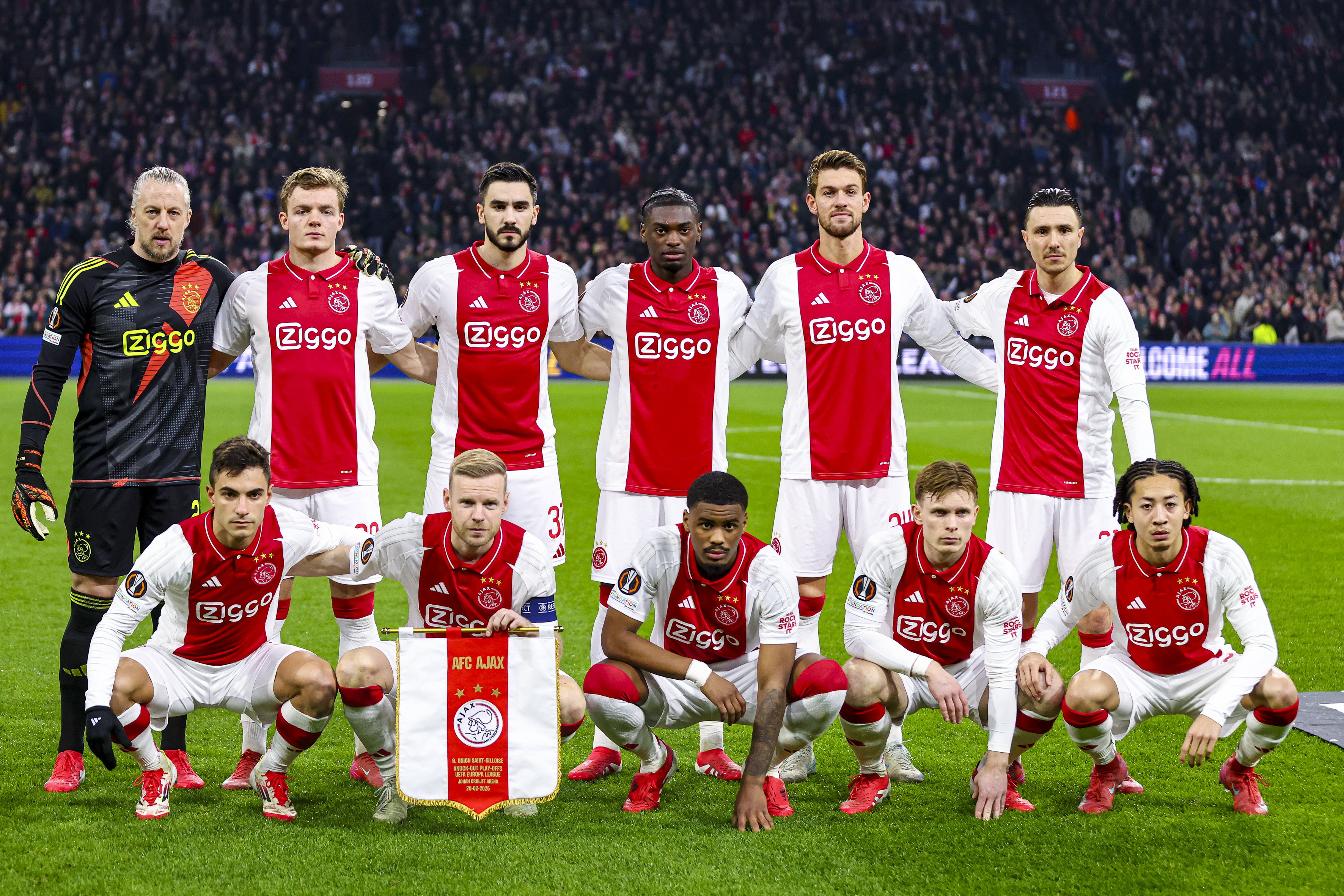 Elftalfoto van Ajax voor de Europa League-wedstrijd tegen Union