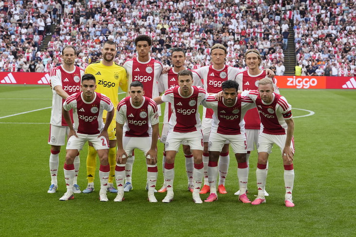 Elftalfoto van Ajax voor de thuiswedstrijd tegen FK Vojvodina