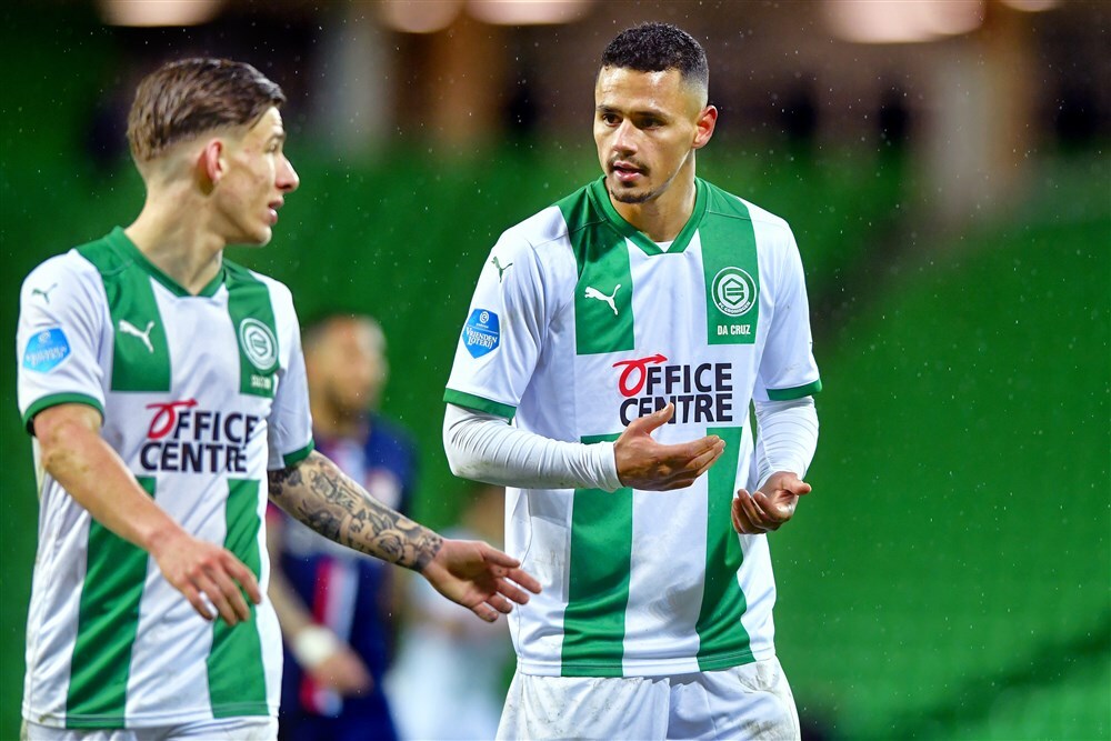 Alessio Da Cruz met Tomas Suslov bij FC Groningen