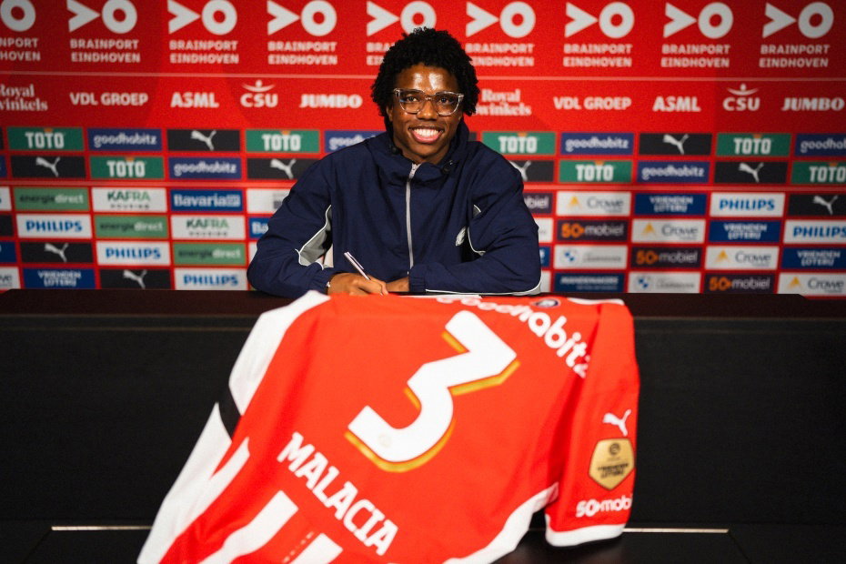 Tyrell Malacia tekent bij PSV