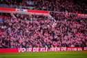 PSV-fans zwaaien met vlaggen in het Philips Stadion