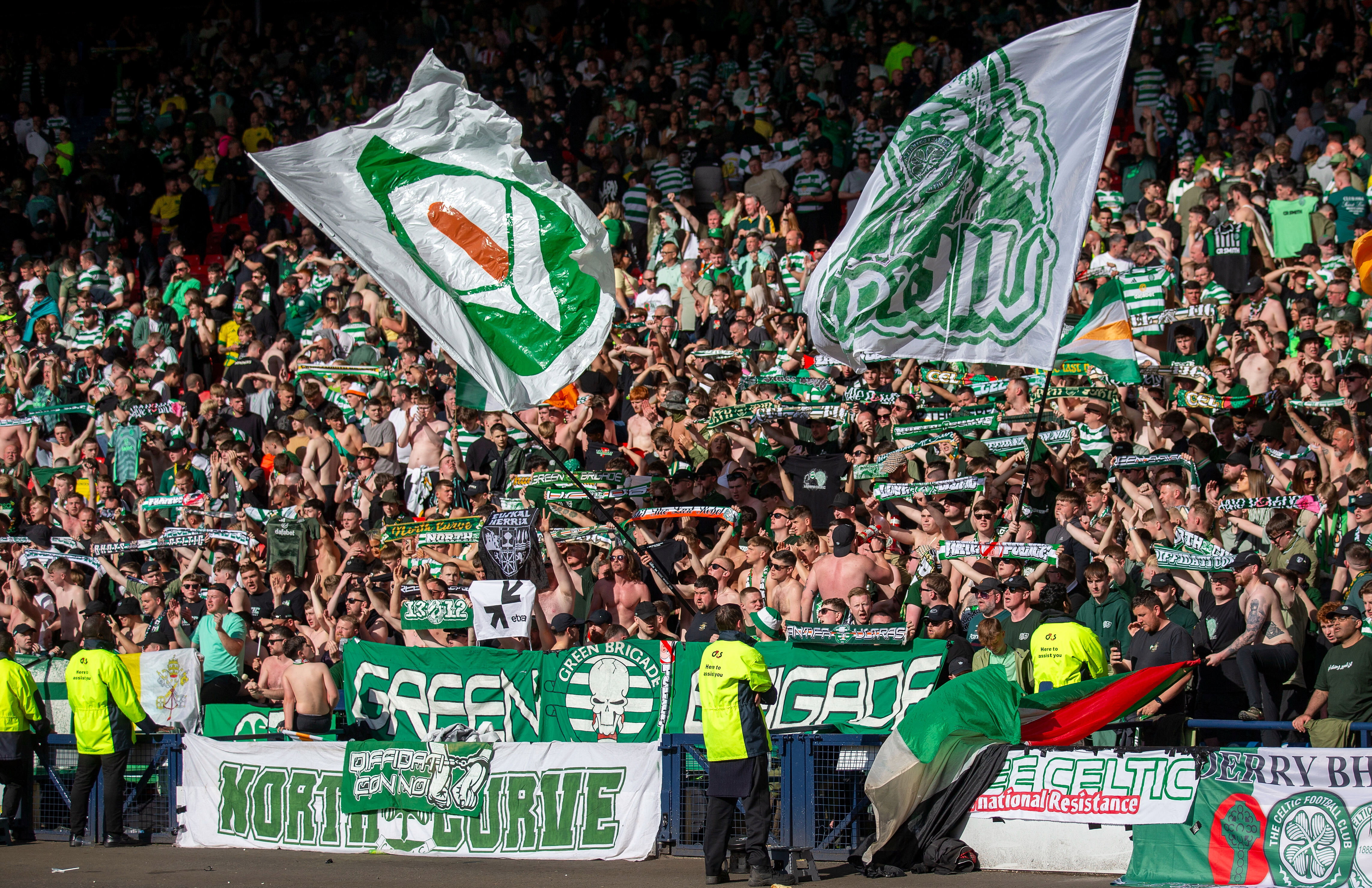 Celtic-fans van de 'Green Brigade'