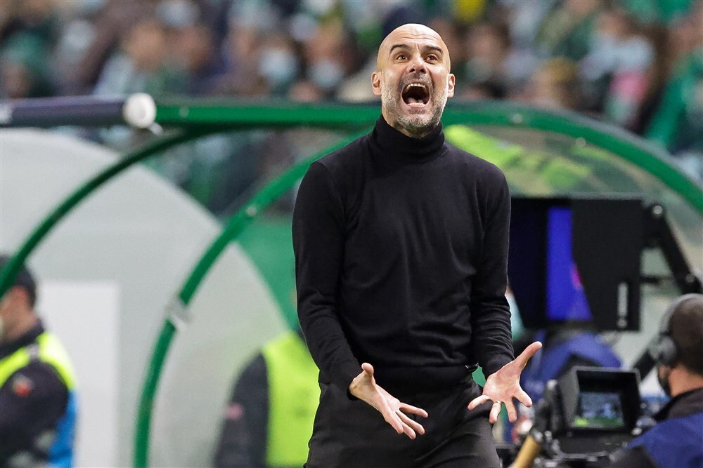 Pep Guardiola tijdens Sporting Lissabon - Manchester City in Portugal