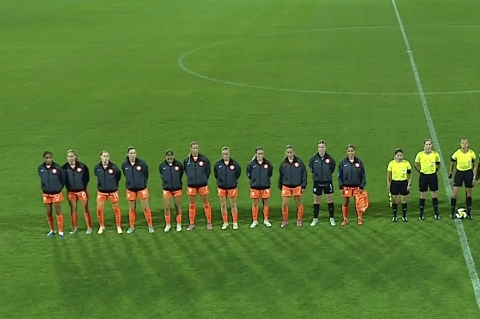 De speelsters van Oranje O17 op het WK Onder 17