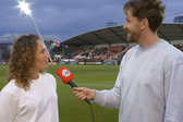 Soraya Verhoeve en Hein van den Bogaert bij Ajax TV