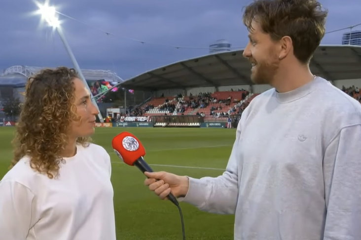 Soraya Verhoeve en Hein van den Bogaert bij Ajax TV