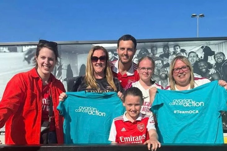 Een aantal van de deelnemers bij een wedstrijd van Arsenal