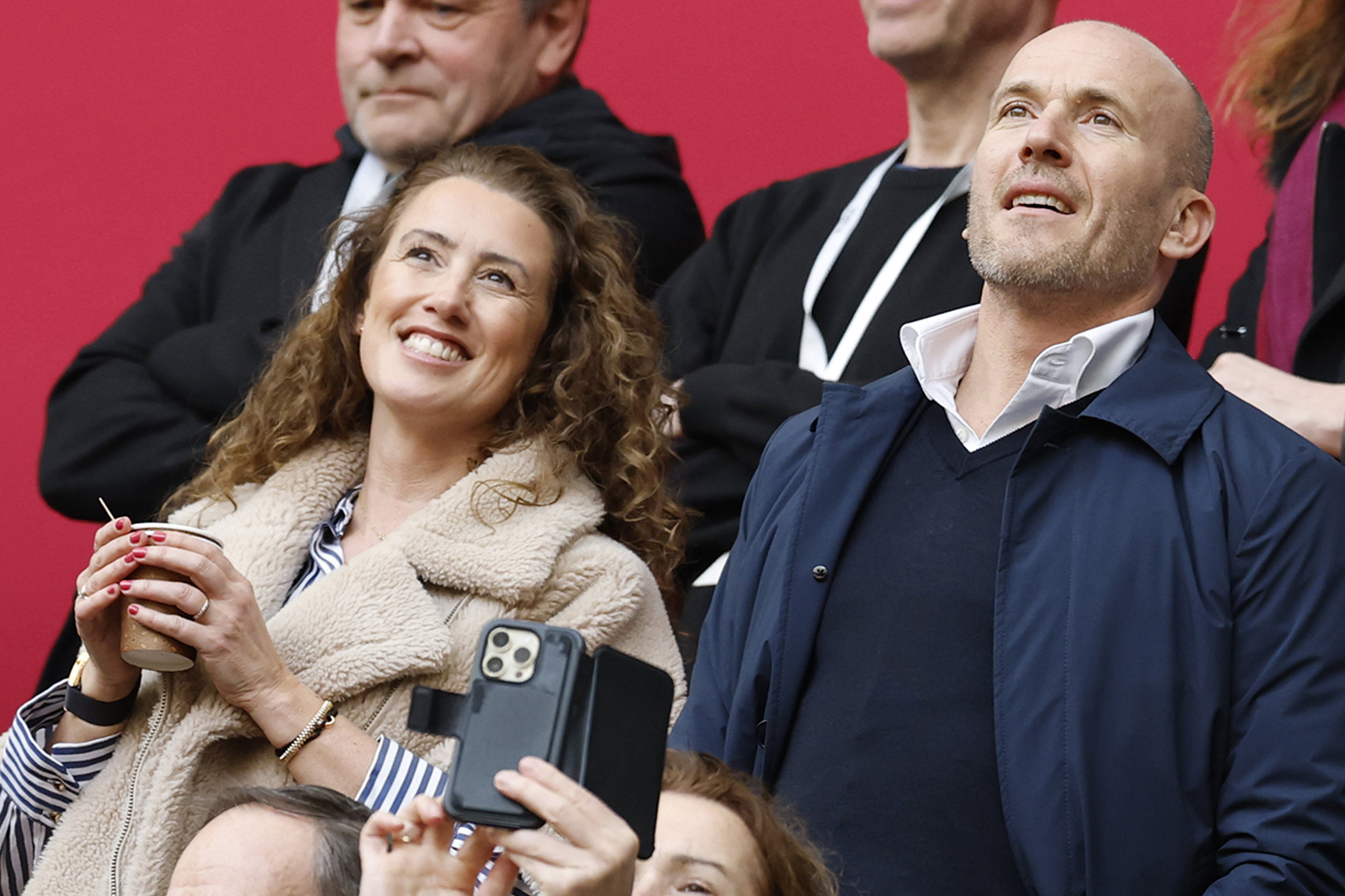 Alex Kroes op de tribune bij Ajax in Amsterdam