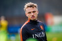 Noa Lang op de training van het Nederlands elftal in Zeist