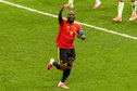 Romelu Lukaku (9) viert een goal van België op het WK