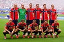 Elftalfoto van Noorwegen voor de wedstrijd tegen Engeland op het WK