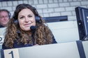 Suse van Kleef op de tribune