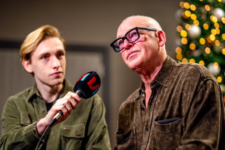 Nicky van der Gijp (links) en René van der Gijp tijdens een interview met VI