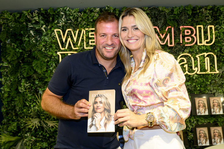 Rafael van der Vaart en Estavana Polman bij de presentatie van haar boek