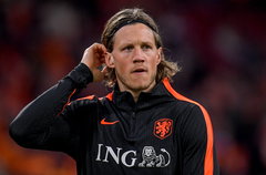 Wout Weghorst met het Nederlands elftal in de Johan Cruijff Arena